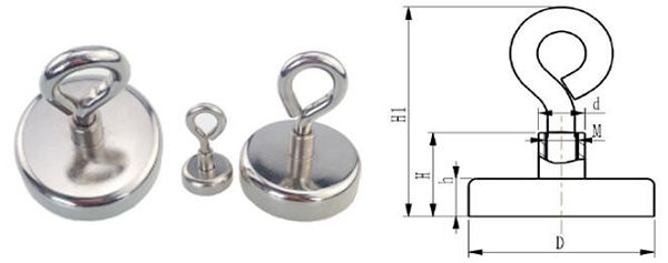 Strong Magnetic Hooks with Eyebolt or Eyelet